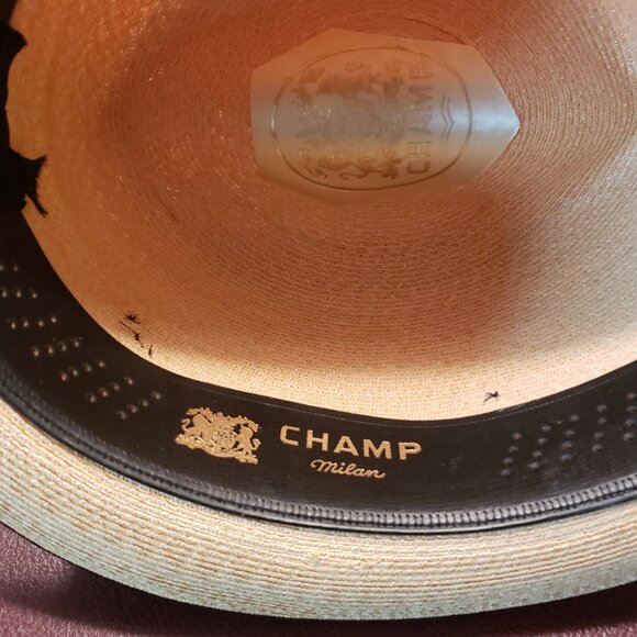 Champ Milan Trilby Fedora ~ 50s or 60s? ~ 6 7/8 ~ Panama Straw ~ NEVER WORN - Picture 7 of 11